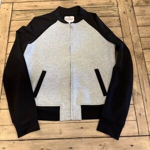 Women’s Juicy Couture Black and Gray Bomber Jacket - Size Medium